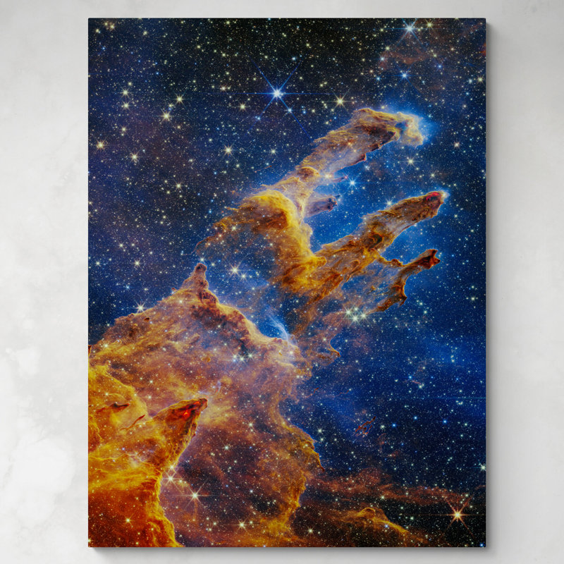 Pillars Of Creation - NASA James Webb Space Telescope - Wrapped Canvas Painting, 41cm H x 31cm W