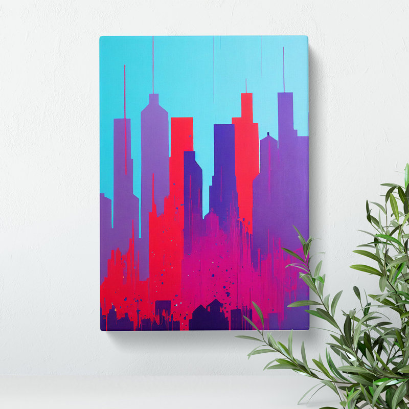 XC1022-1413X City Skyline Colours No.5 Abstract - Wrapped Canvas Print, 50cm H x 35cm W x 3cm D