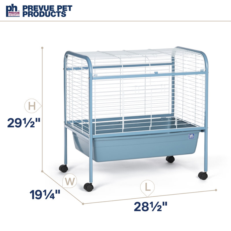 Blue Metal and Plastic Small Animal Cage with Rolling Stand