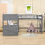 Spacieux lit simple superposé simple au-dessus de simple et simple avec lit mezzanine et tiroirs de rangement doubles-596043007
