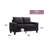 Modular Loveseat , BLACK