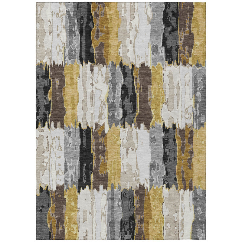 Machine Washable Indoor/Outdoor Chantille ACN2697 Modern Rug, Gray, 3' x 5'
