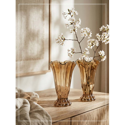 Ensemble de 2 vases en verre 6,1 x 9,1 po
