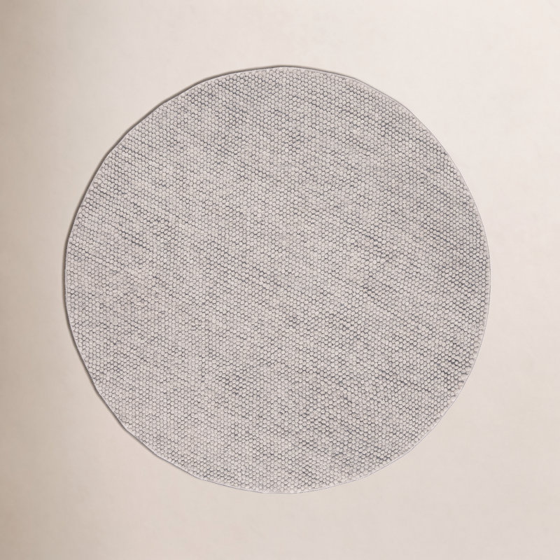 Elle Handmade Silver Rug, Round 4'