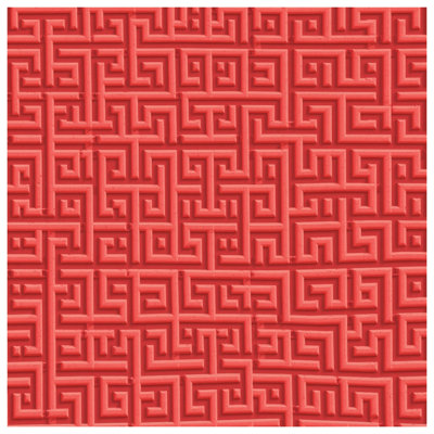 Red Geometric Maze Comforter