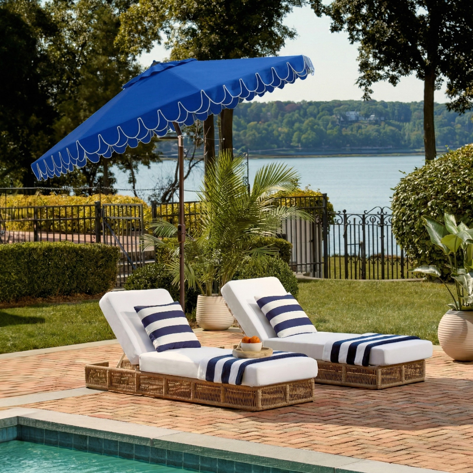 10.8' Beach Umbrella, Pacific Blue