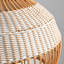 Rattan & Film Pendant Light, Mixed Materials Shade, Iron Frame, Adjustable Height, E27 Socket, 43 Cm Diameter, For Modern Rustic Decor (Bulb Not Included)