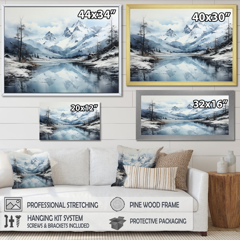 Alaska, sérénité arctique I - Alaska, art mural, H 12 po x l 20 po x P 1 po, Cadre photo noir
