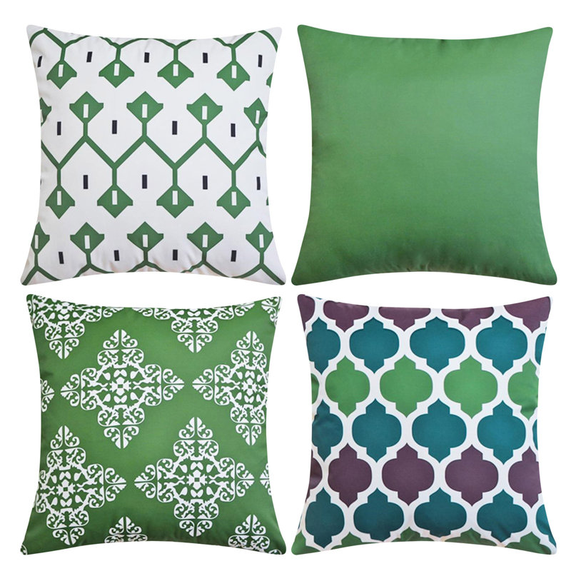 Macedon Indoor / Outdoor Geometric Square Throw Pillow Cover
