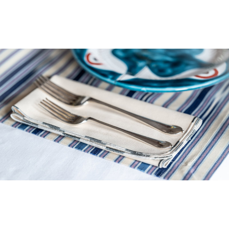 Kutnu Ikat Placemat, White/Black