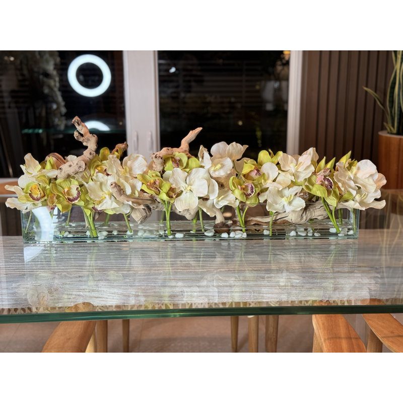 Mixed Floral Arrangement in Vase, 8" H x 48" W x 6" D