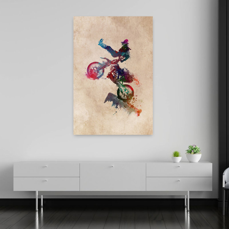 Motocross Splash Jump, art mural cheval contemporain, 60" H x 40" W