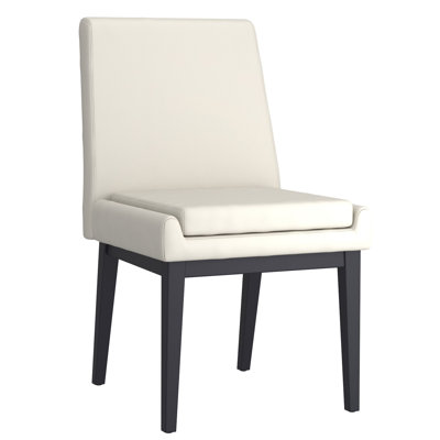 Chaise de salle à manger Theo, ensemble de 2, en similicuir beige et noir