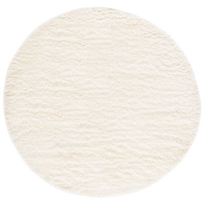 Tapis ivoire en laine / coton tissé à la main Crispo