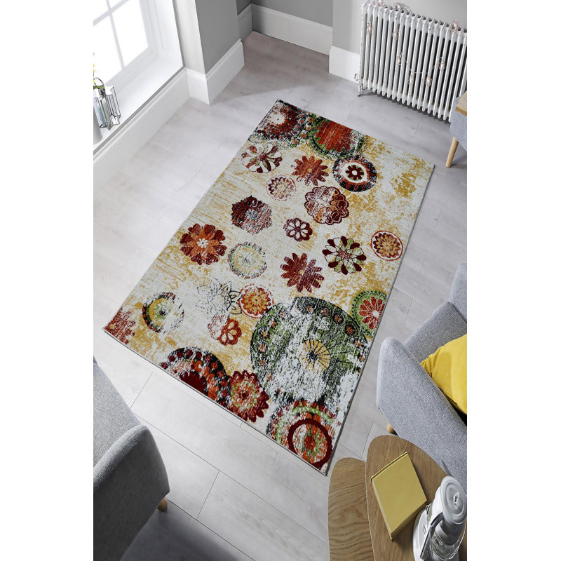 Eco-Friendly Area Rug (2 ft x 3.3 ft), 100% Polyester, 650 g/m² | Antibacterial & Non-Slip PVC Dot Underside, Pile Height: 0.2 inches | Machine Washable, Digital Print Design, Perfect for Living Room & Bedroom Decor