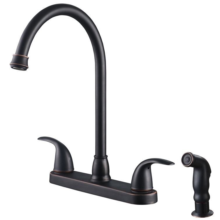 Double Handle Kitchen Faucet with Side Spray