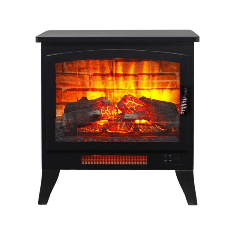 21-inch Three-sided Freestanding Electric Fireplace Heater - 3D Flame Effect with Remote Control