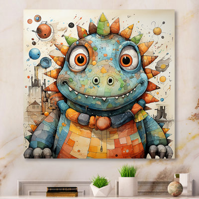 Cubist Dinosaur Nursery I - art de mur de dinosaure