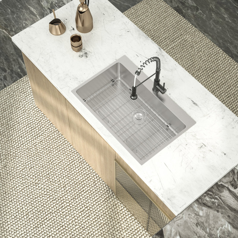 33" L x 22" W Drop-in Kitchen Sink 16 Gauge Stainless Steel Kitchen Sink Single Bowl Kitchen Sink