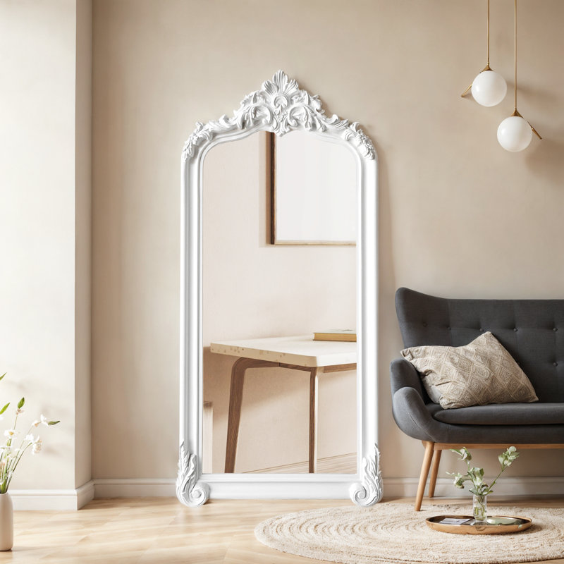 ANZIO Arch Floor Mirror, White
