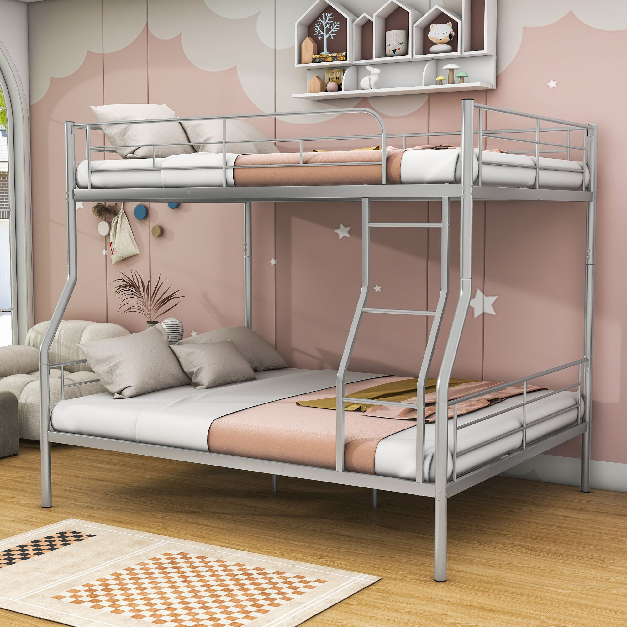 Isabelle & Max™ Full XL Over Queen Metal Bunk Bed With Guardrail ...