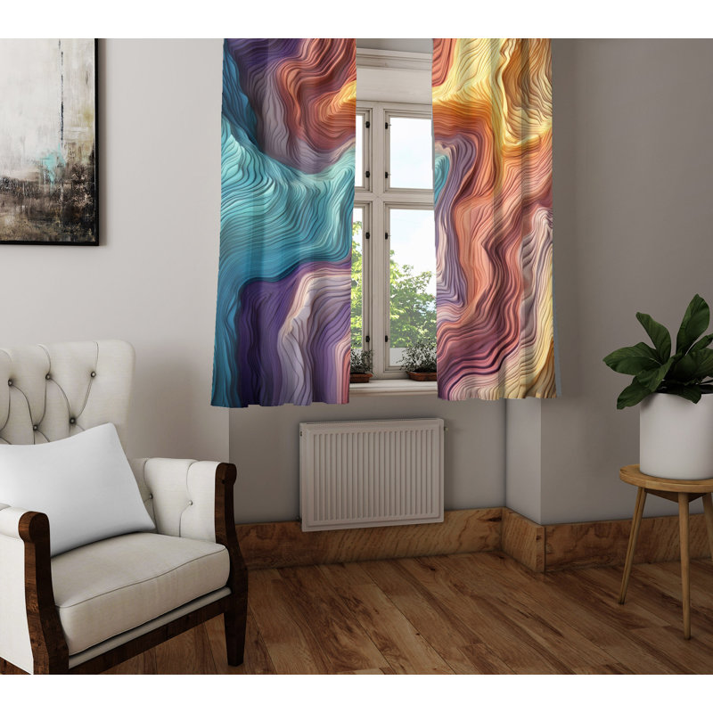 Paire de rideaux semi-transparents en polyester Betuel, L 20 po x L 52 po