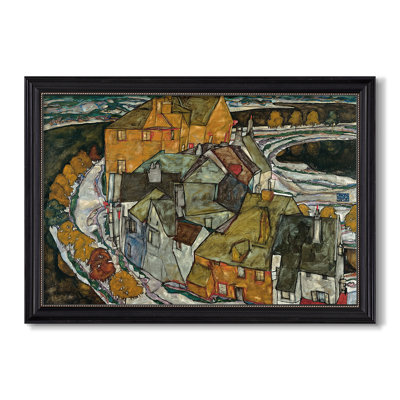 Crescent of Houses II (Island Town), 1915-Egon Schiele-Custom Framed Canvas