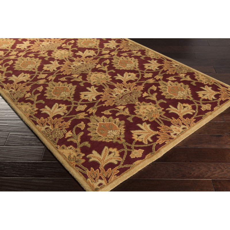 Higate Wool Floral Indoor Rug, Rectangle 5' x 8'