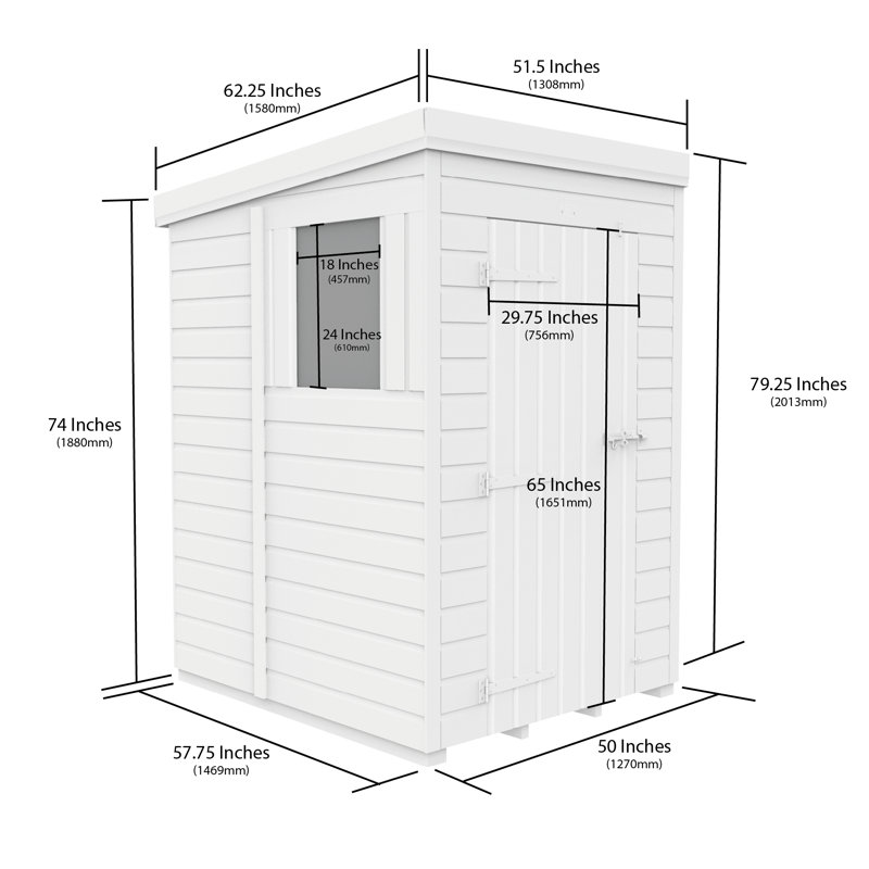 4x5 Pent Composite Shed