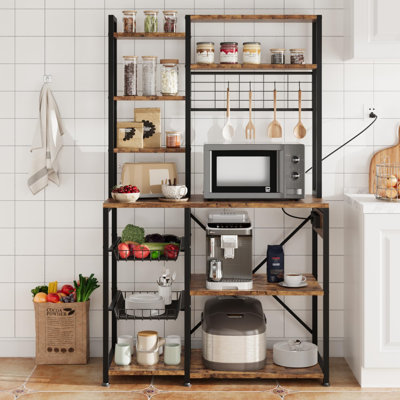 7-Tier Kitchen Bakers Rack with Power Outlet
