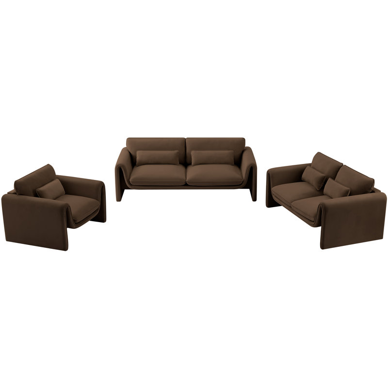 Sloan 42 inches W Velvet Armchair, Brown Velvet