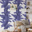Blue Exotic Palm Leaf Tropical Wallpaper