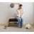 32" Linen Upholstered Bench with Open Storage Shelf, Metal Legs, 300 LB Capacity, Modern Bedroom & Entryway Accent-1065291469