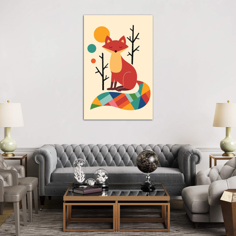 Rainbow Fox by Andy Westface - Print on Canvas, No Frame, 66.04 cm H x 45.72 cm W x 1.91 cm D