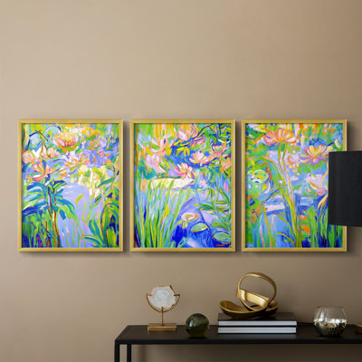 Floral Study  Series  CLXXXV  -Set Of 3 Framed Giclee Prints -Ready to Hang