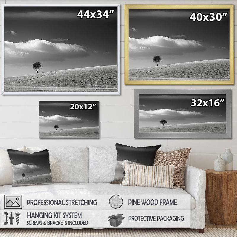 Paysage d'hiver photo III sur toile, Cadre naturel flottant, H 12 po x l 20 po x P 1 po