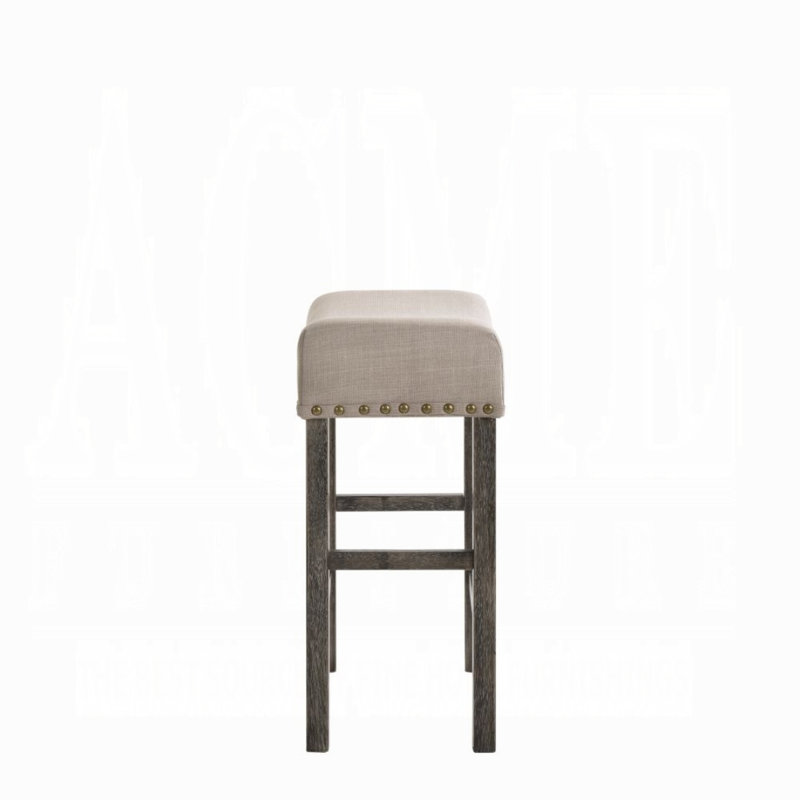 Tabouret de comptoir rembourré 26 po Aadhith, Gris patiné