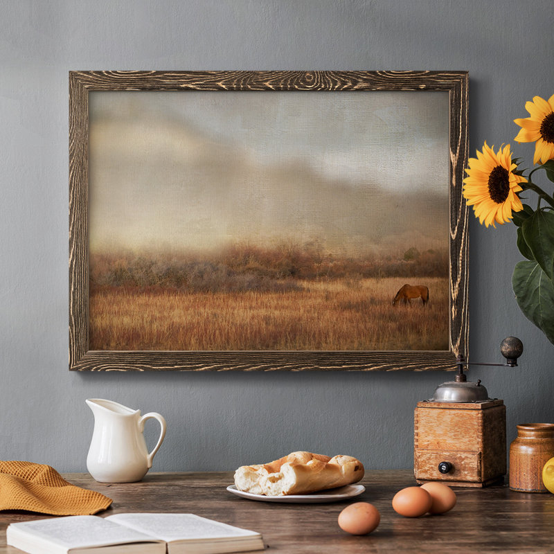Grazing At Sunset, reproduction d'art sur toile, Noyer, H 26 po x l 38 po x P 1,5 po