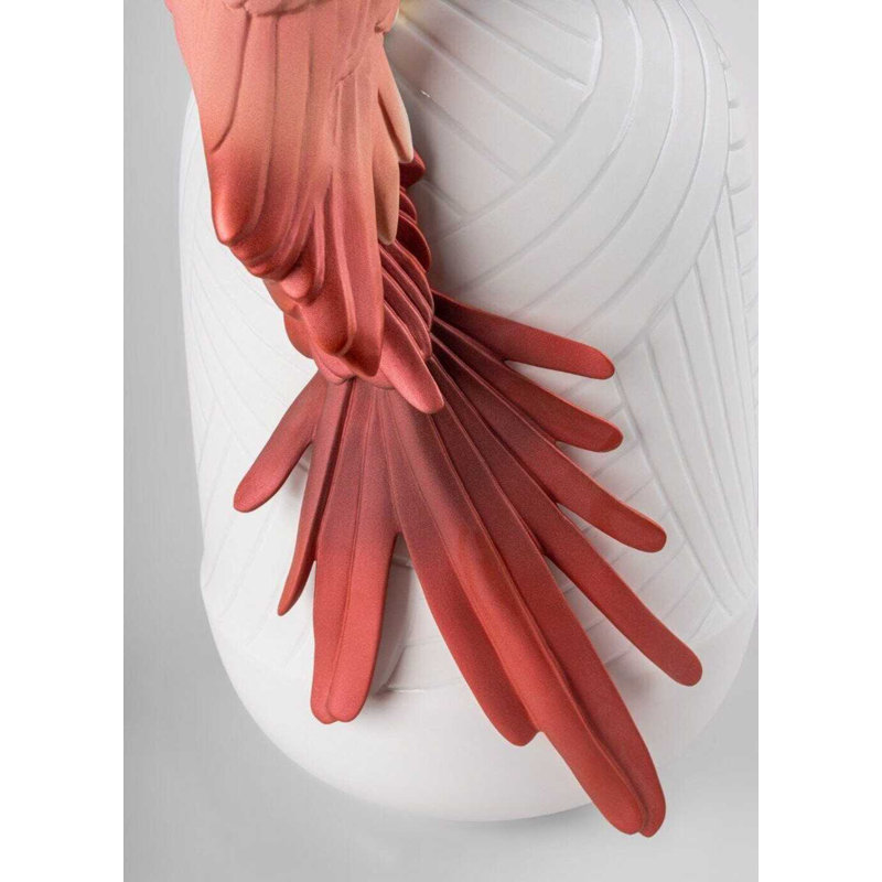 Macaw Bird Vase, Blue/Red/White