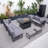 Berdene Wicker 9 - Person Garden Lounge Set with Cushions