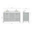 Coiffeuse Cambridge en blanc avec comptoir en quartz blanc avec lavabo-1558791201
