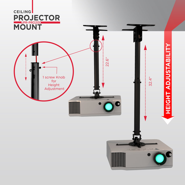 Apex by Promounts UPR-PRO200 UPR-PRO200 Extendable Projector Ceiling Mount, Black