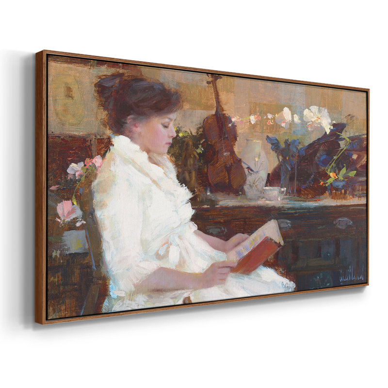«A Quiet Moment» - Toile tendue avec châssis encadré - Prêt à être accroché, H 21 po x l 41 po, Noyer