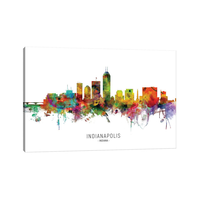 «Indianapolis Indiana Skyline» par Michael Tompsett, impression sur toile tendue, H 26 po x l 40 po x 1,5 po