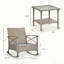Ensemble de chaises berçantes pour patio avec chaises berçantes et table basse à 2 niveaux pour le jardin, le porche et la cour