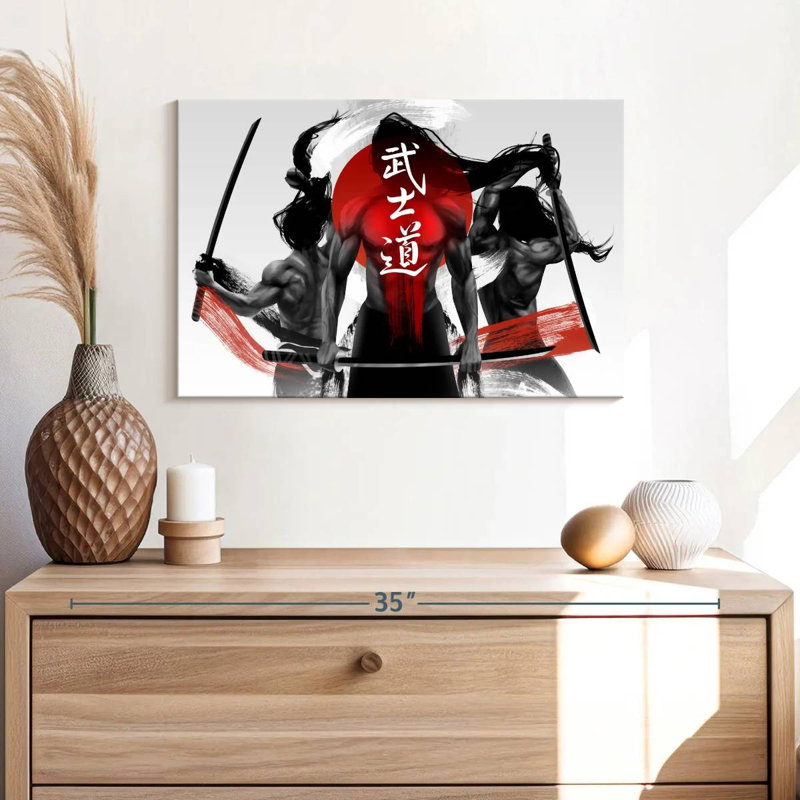 Leisha Three Samurais, 16" H x 24" W