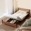 Coussin modulaire en velours côtelé blanc et brun-51465185