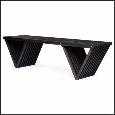 METROPOL Outdoor Bench with Durable Acacia Wood and Sleek Triangular Design for Modern Gardens and Patios