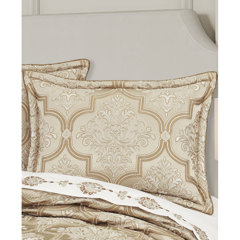 Queen White Reversible Embroidered Plush Bedding Set