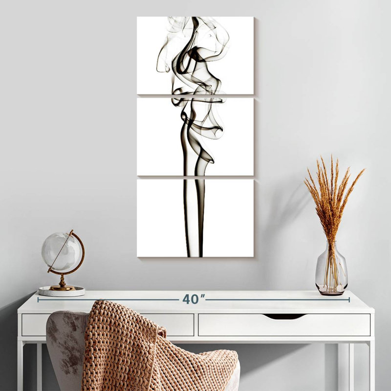 Abstrait noir fumée - sensuel, H 32 po x l 15 po